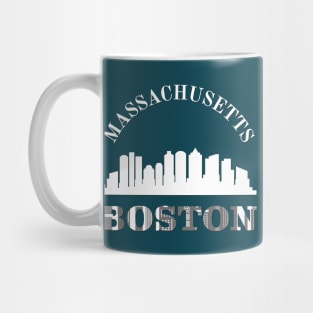 Born and raised Massachusetts Id rather be in Boston MA skyline state trip Mug